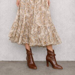 Creazione Varese Italian leather ankle boots, stacked heel